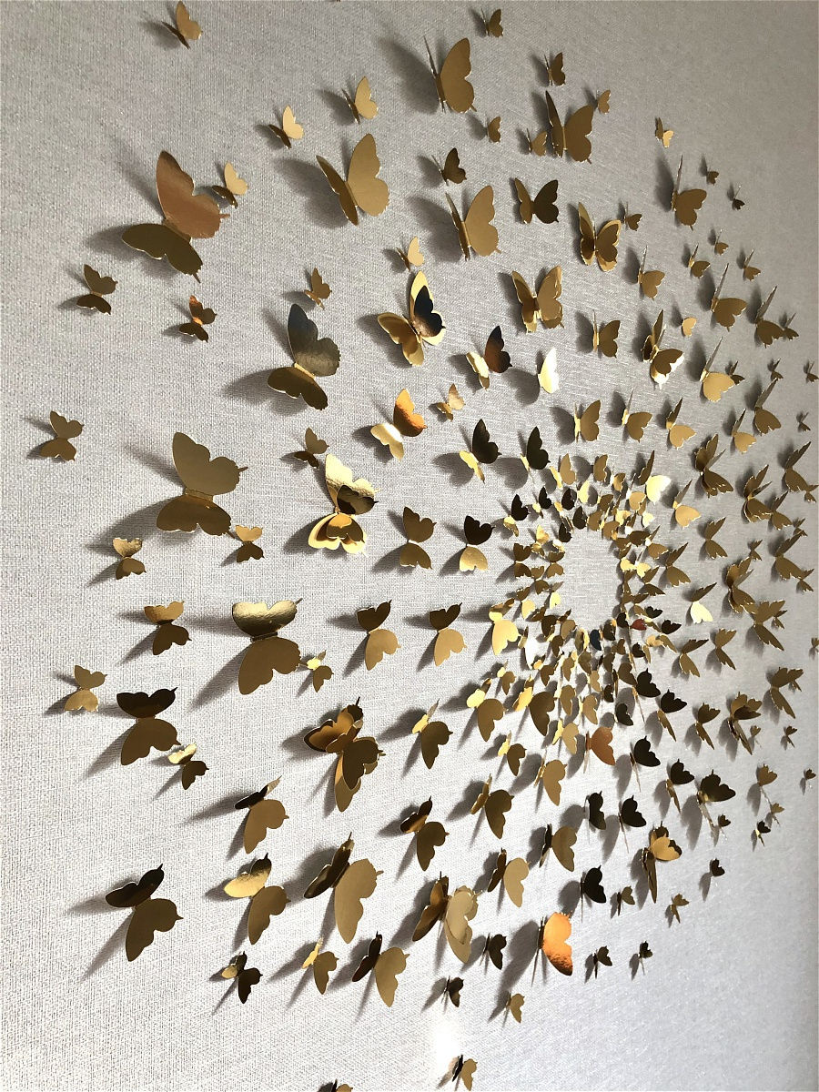 Бабочки наклейки интерьерные для дома на стену, холодильник