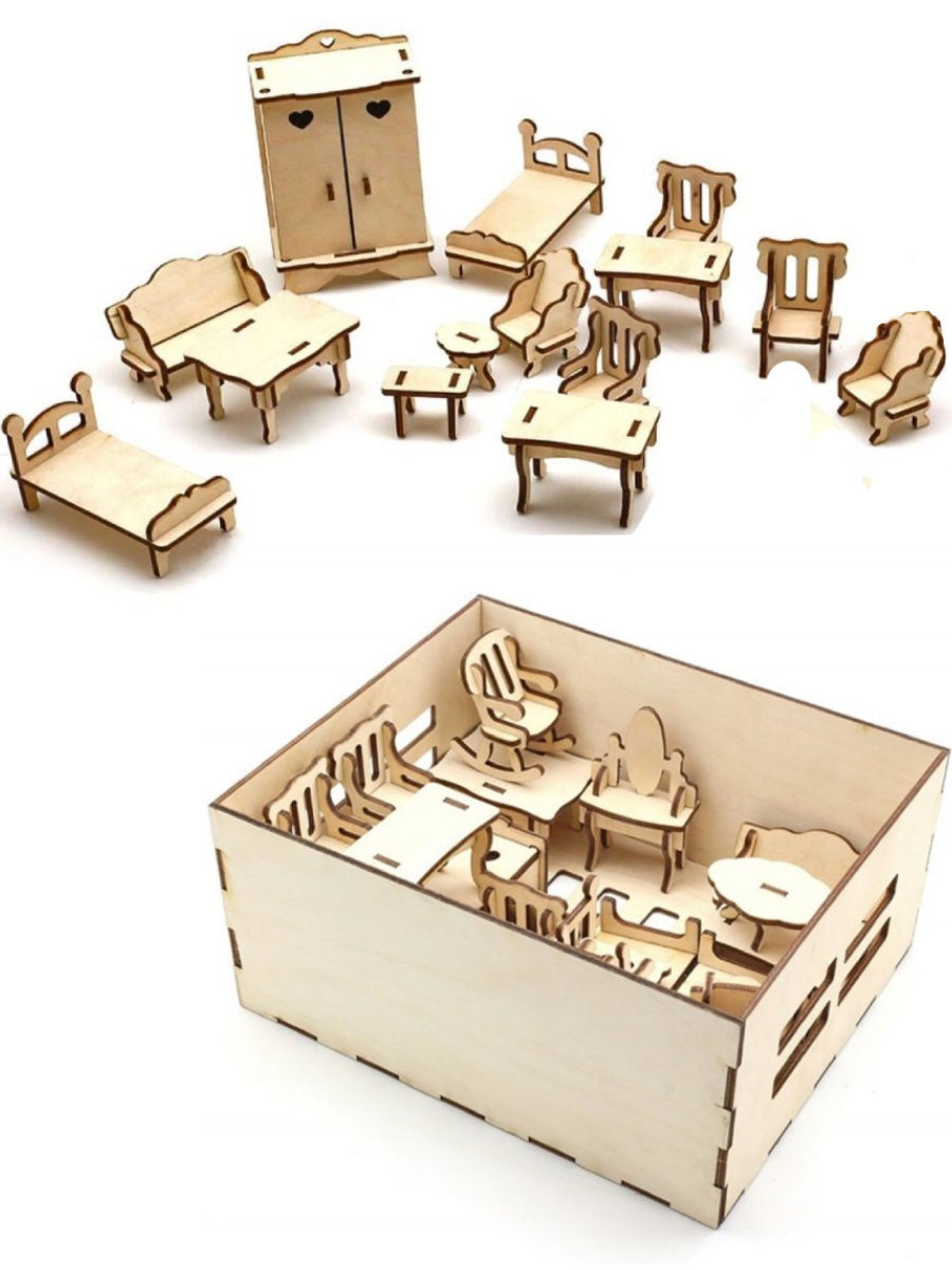 Игровой набор мебель для кукольного домика