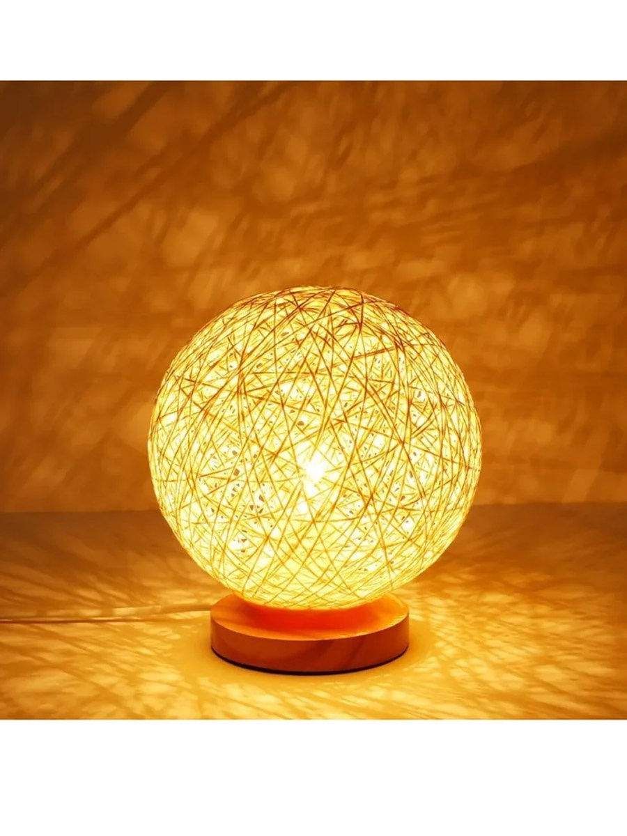 Ночник шар. Настольный светильник-шар из ротанга Creative Rattan Ball Lamp. Настольный светильник-шар из ротанга Creative Rattan Ball Lamp (без подставки). Светильник, устанавливаемый вне зданий 