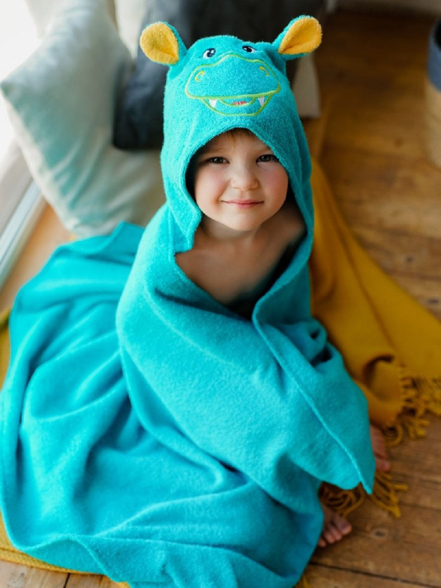 Детское полотенце-уголок для купания, 75*75 см., цвет желтый. (арт. 000857-ab)