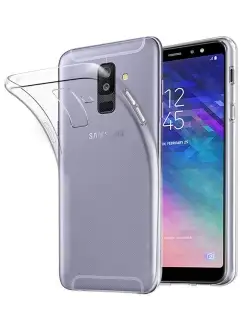 Чехол на Samsung Galaxy A6+ J8 2018 прозрачный cиликоновый