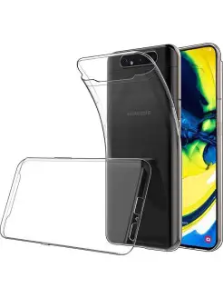 Чехол на Samsung Galaxy A80 прозрачный cиликоновый бампер