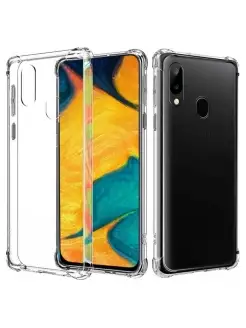 Чехол на Samsung Galaxy A40 прозрачный силиконовый бампер