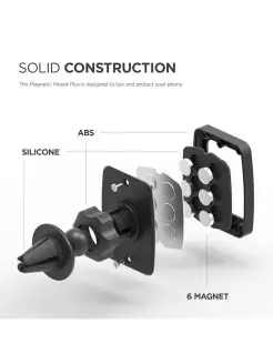 Автодержатель Magnetic Mount Plus (для больших) Black