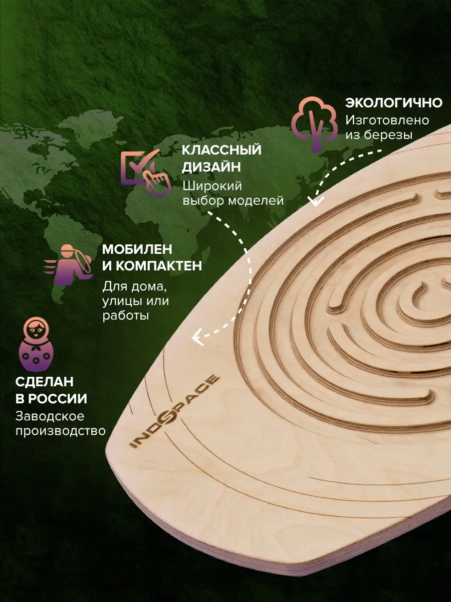 Балансборд Балансир Баланс борд IndSpace 15502058 купить в  интернет-магазине Wildberries