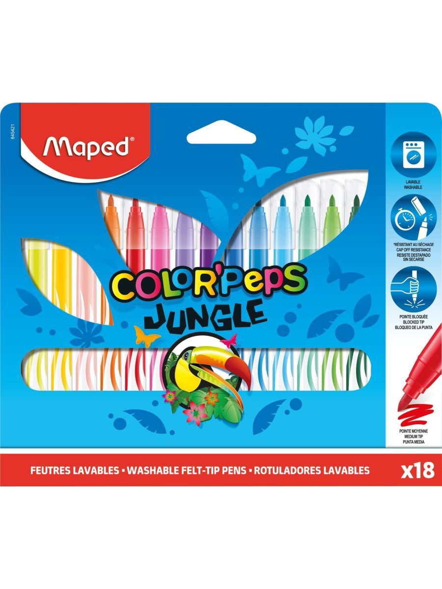 Jungle 18. Maped Color Peps Jungle фломастеры 18. Maped Jungle 18 цветов. Фломастеры Maped 18 цветов. Фломастеры заблокированным пишущим узлом 18 цветов.