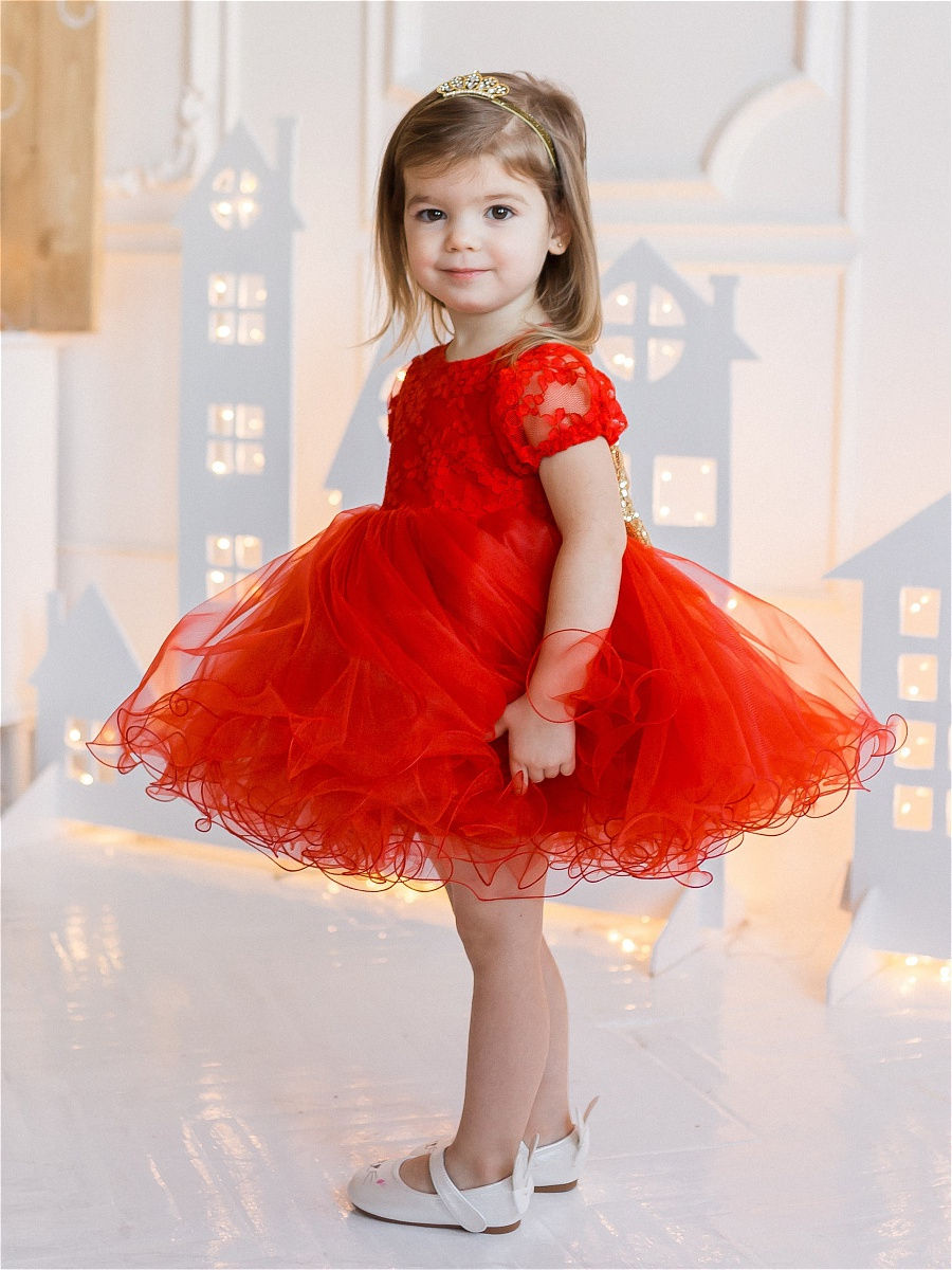 красное платье на новый год для детей