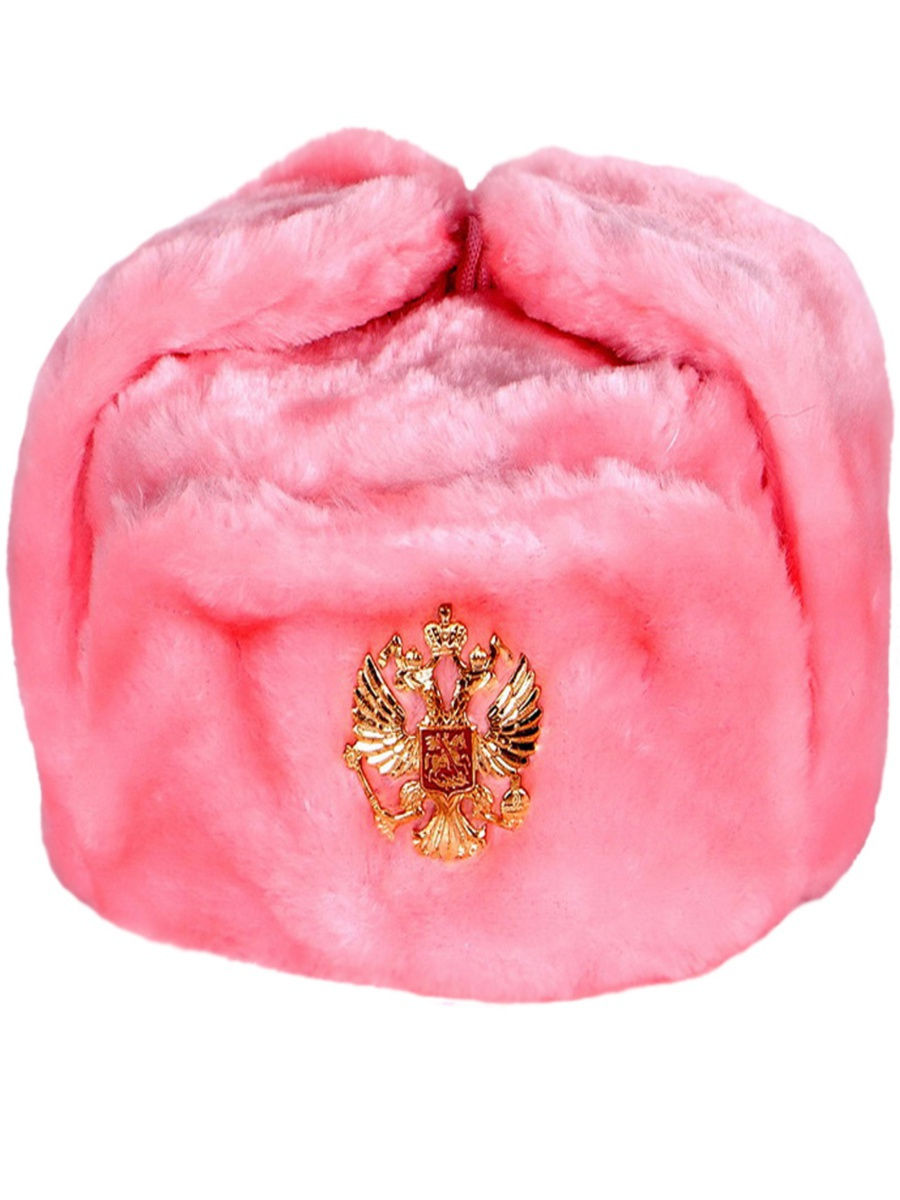 Розовая шапка ушанка