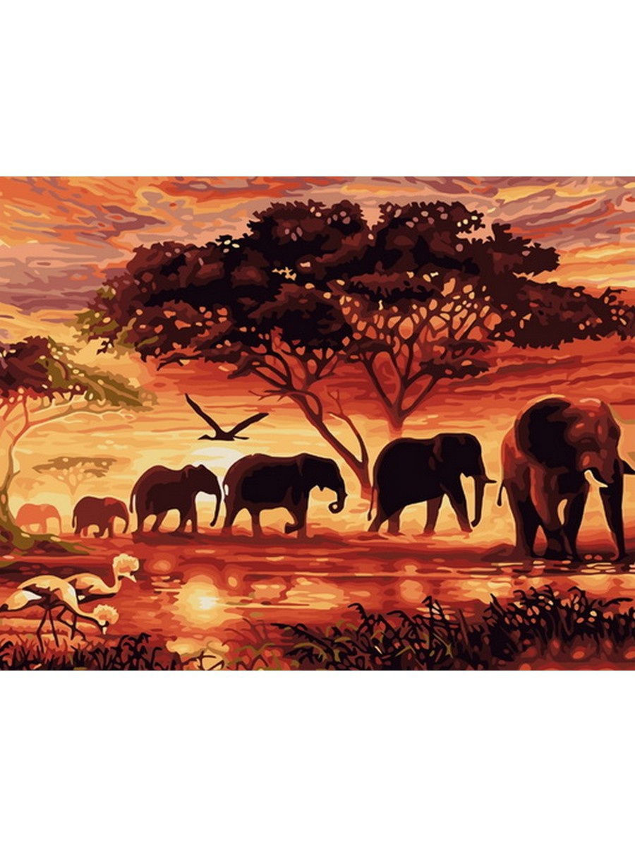 Schipper триптих африканские слоны