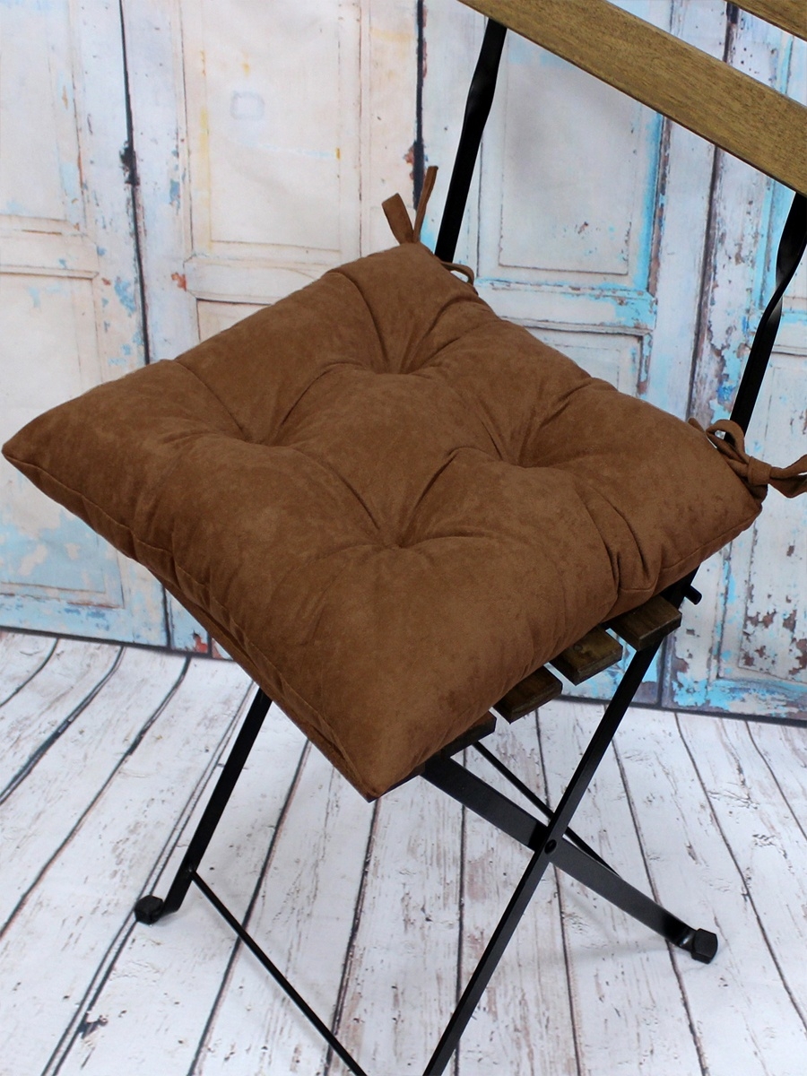 Чехол на стул с завязками коричневая