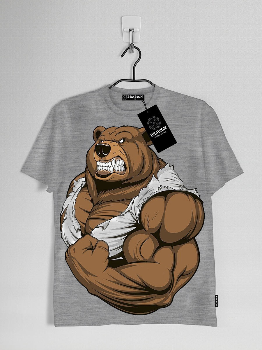 Strong bear. Мужская футболка Стронг. Футболка by Strongman.