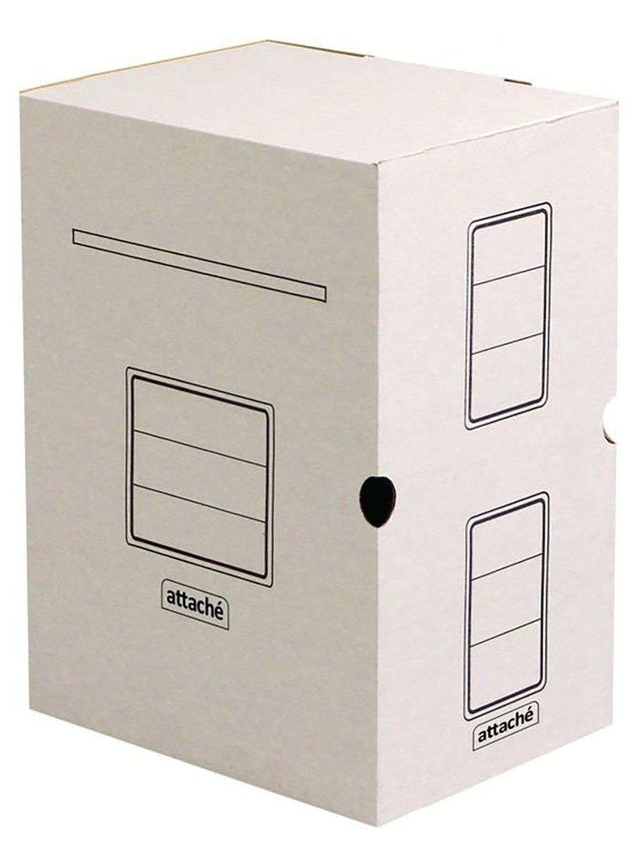 Короб архивный Attache гофрокартон белый 256x100х320 мм (5 штук в упаковке)