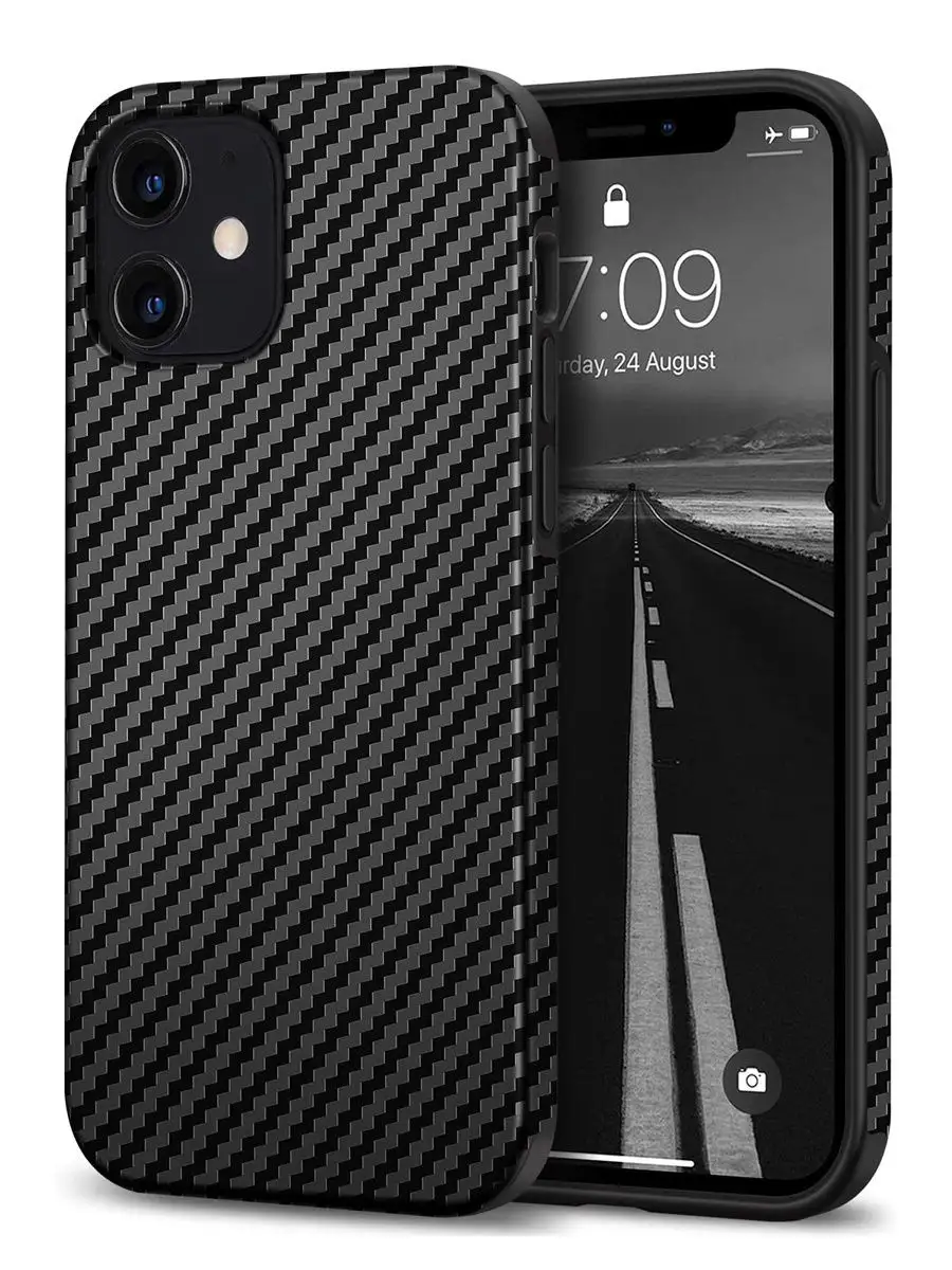 Чехол под карбон WIWU Skin Carbon для IPhone 12 mini Black WiWU 16993362  купить в интернет-магазине Wildberries