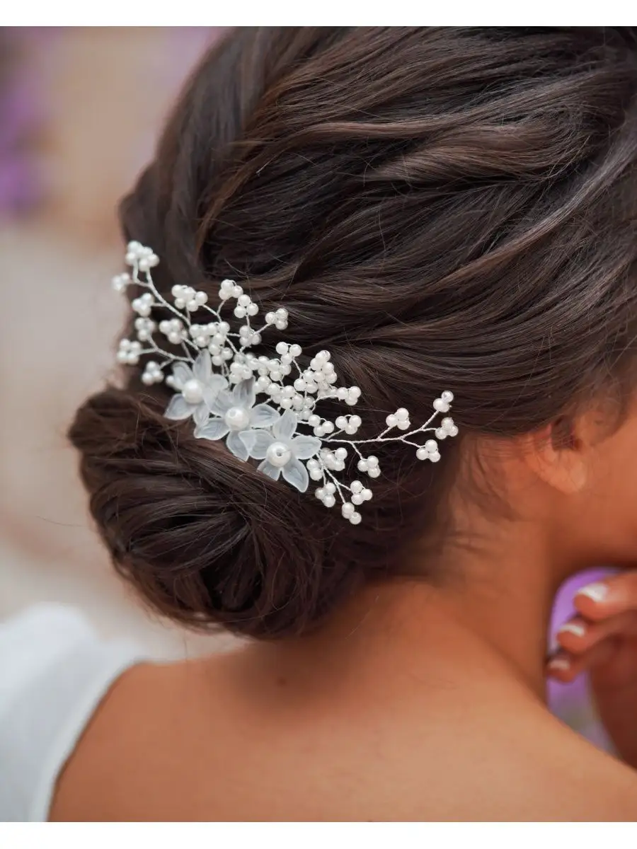Свадебные украшения для волос разной длины