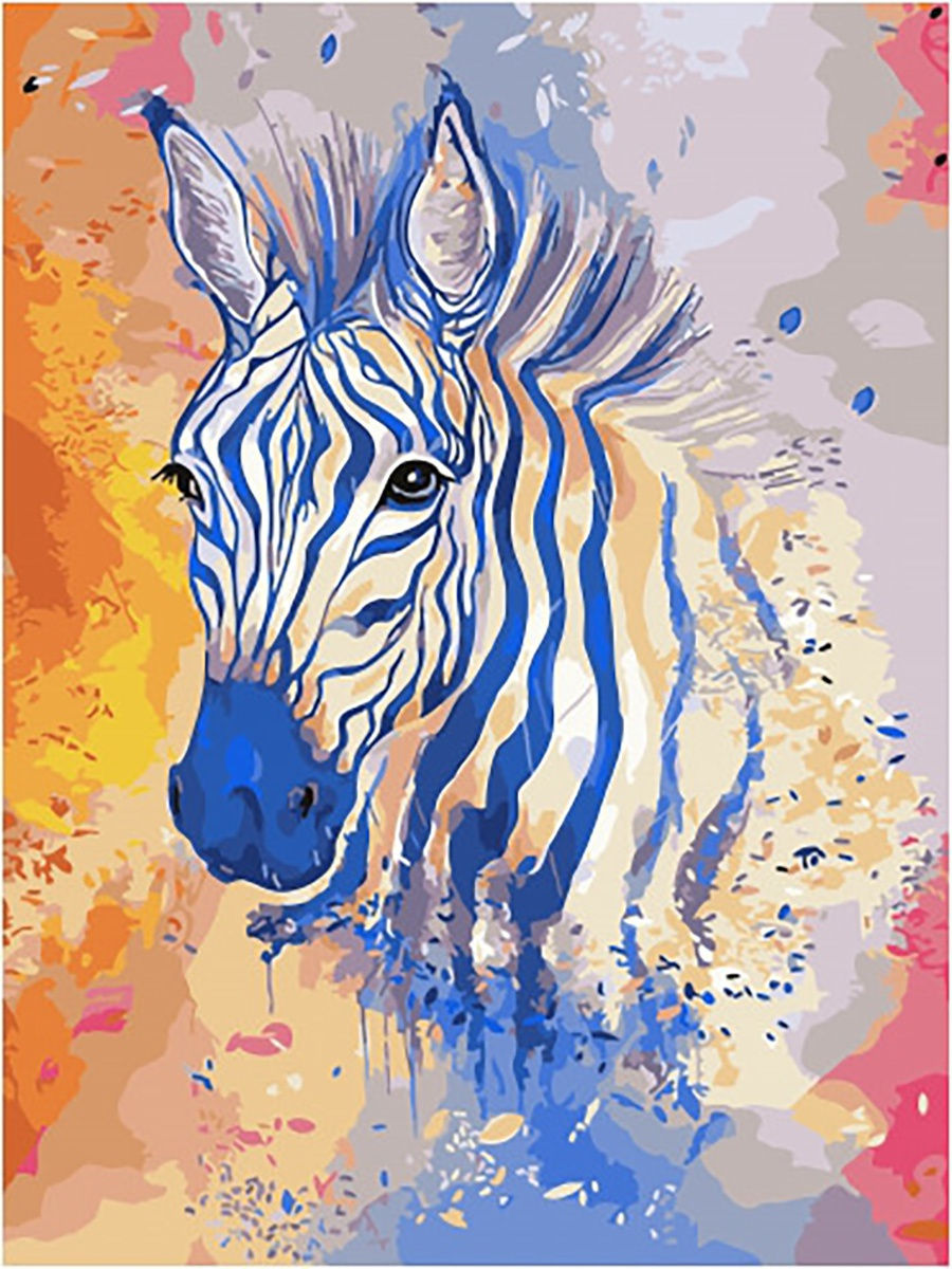 Разноцветные зебры картина