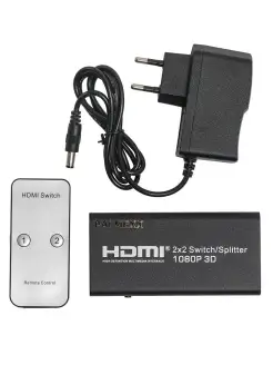 Сплиттер-свитч с 1 источника HDMI на 2 дисплея HDMI 2HDMIх1H…