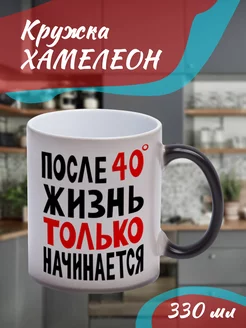 Кружка Хамелеон "после 40 жизнь"