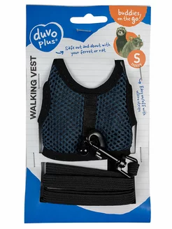 Шлейка для грызунов "Walking Vest", синяя, S