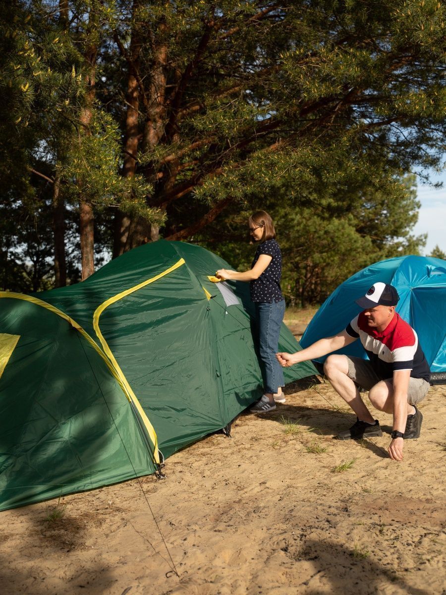 Палатка туристическая 4 местная с тамбуром AMI 18470799 купить за 5 249 ₽ в  интернет-магазине Wildberries