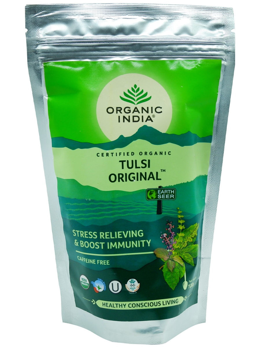 herbalstore 24 * 7 Orgánica India Tulsi Verde – 18 bolsitas de té de limón y jengibre 