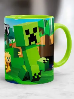 Кружка Крипер и оцелот Майнкрафт Creeper, ocelot, Minecraft