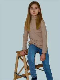 Водолазка детская трикотажная в рубчик с высоким горлом