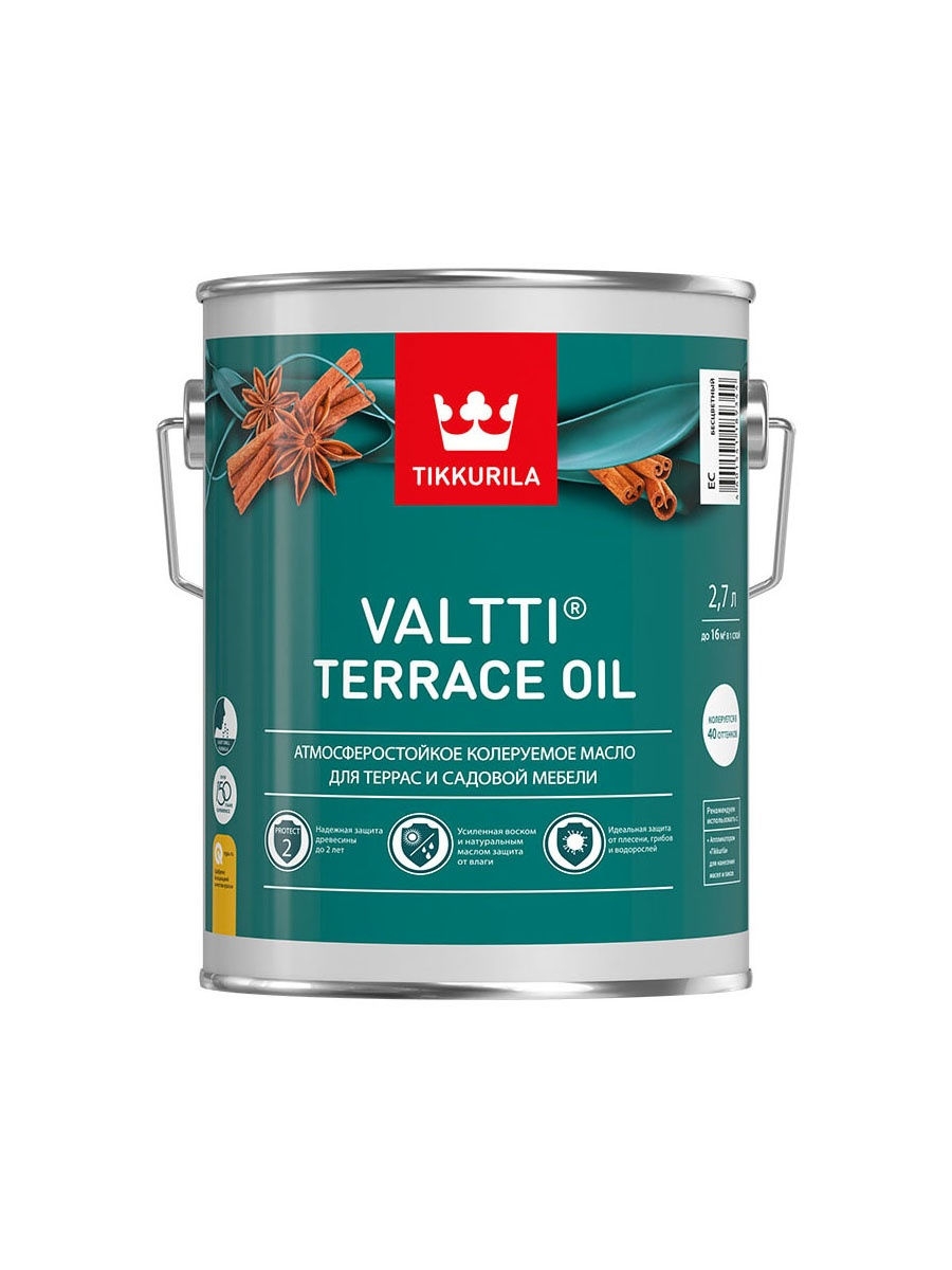Tikkurila Valtti Terrace Oil,Масло для защиты террас и садовой  мебели,колеруемое,2,7л Tikkurila 21028787 купить в интернет-магазине  Wildberries