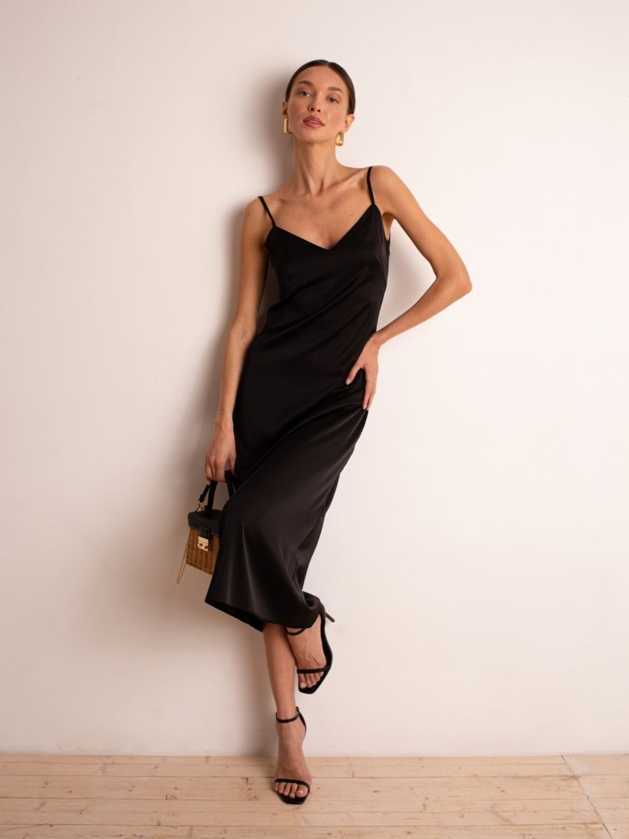 Платье комбинация Zara черное