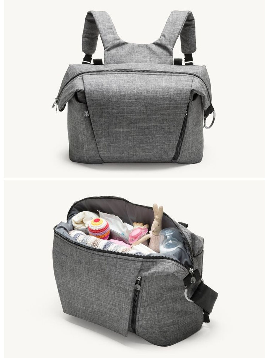 Сумка для коляски. Stokke changing Bag v2. Сумка Stokke changing Bag v2. Сумка для мамы Stokke changing Bag v2 Deep Blue. Сумка Stokke Black Melange.