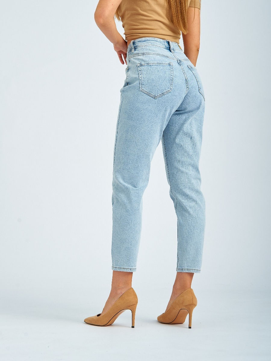 Светлые джинсы женские с высокой посадкой