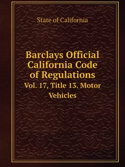 Barclays Official California Code of