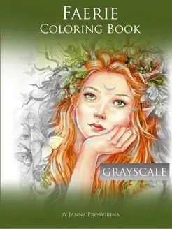 Faerie Coloring Book. Grayscale