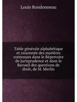 Table generale alphabetique et raison