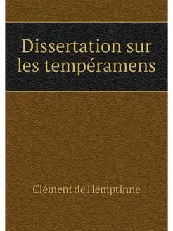 Dissertation sur les temperamens