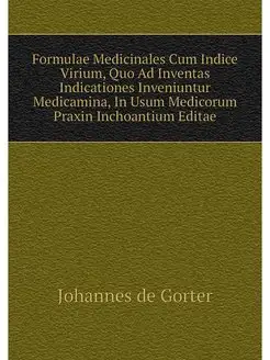 Formulae Medicinales Cum Indice Viriu