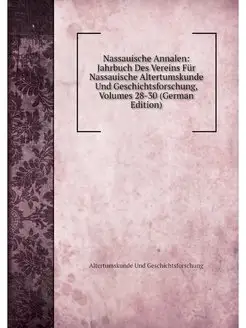 Nassauische Annalen Jahrbuch Des Ver