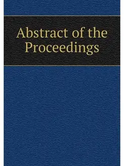 Abstract of the Proceedings