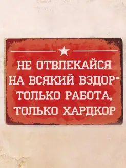 Табличка для офиса и работы Только хардкор, металл, 20х30 см