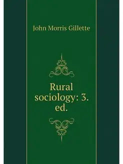 Rural sociology 3. ed