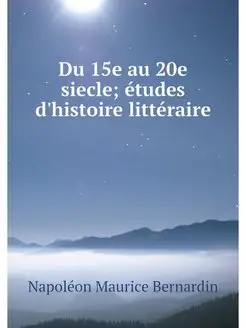 Du 15e au 20e siecle etudes d'histoi