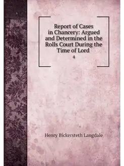 Report of Cases in Chancery Argued a