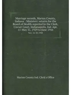 Marriage records, Marion County, Indiana Ministers