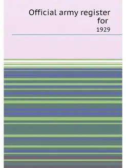 Official army register for . 1929