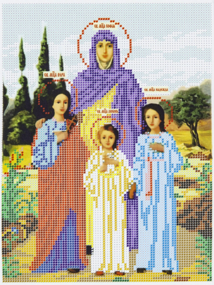 Схема вышивки крестом Вера Надежда любовь и мать их София