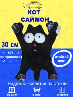 Кот Саймон на присосках в машину