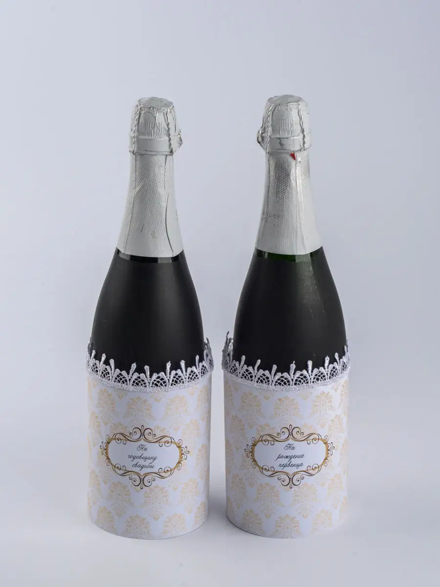 Новогоднее украшение на шампанское своими руками. Новогодние поделки DIY Christmas crafts.