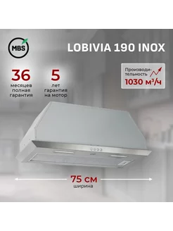 Кухонная вытяжка встраиваемая LOBIVIA 190 INOX