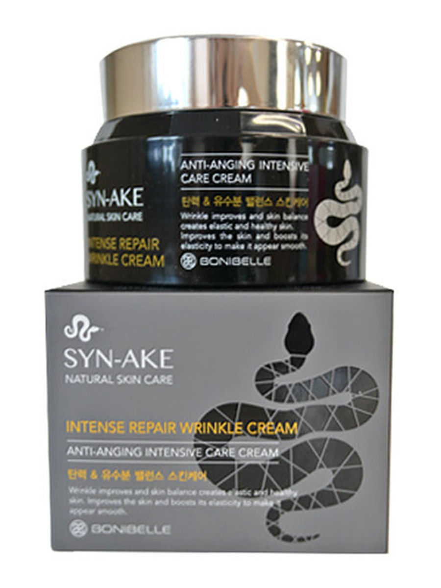 Корейский озон. Syn-ake intense Repair Wrinkle Cream 80 мл. Bonibelle syn-ake intense Repair Wrinkle Cream, 80 мл. Крем с пептидом змеиного яда syn-ake intense Repair Wrinkle Cream Bonibelle 80мл. Крема для лица с пептидом змеиного яда - syn-ake intense Repair Wrinkle Cream[Bonibelle].