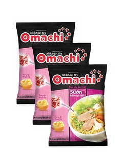 Лапша б п Omachi со вкусом ребрышек, 3 шт. по 80 г