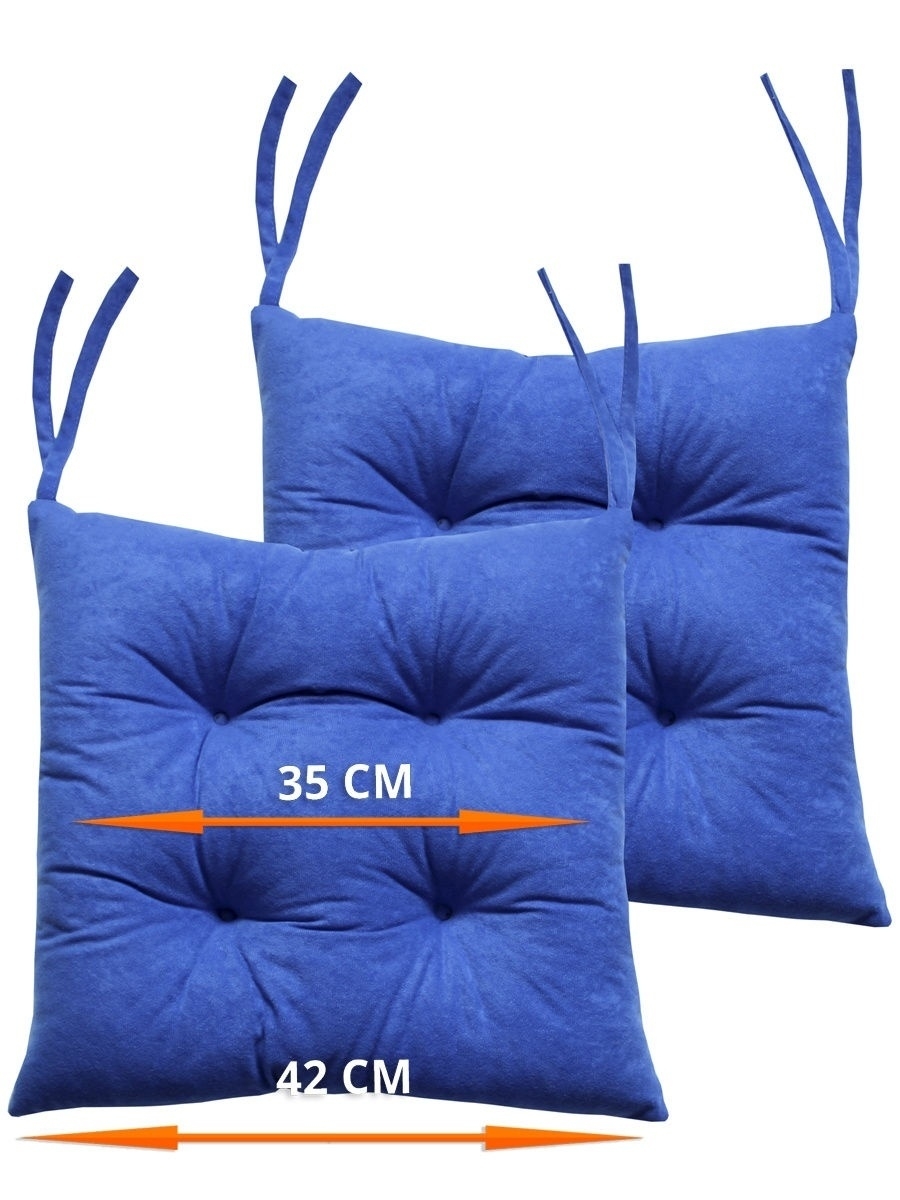 Подушка на стул голубая
